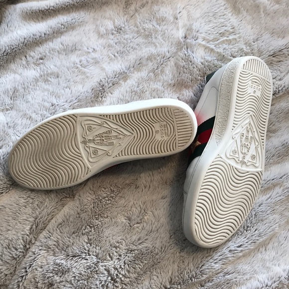 GUCCI Ace Lightning Bolt Embroidered Sneakers - Picture 5 of 7